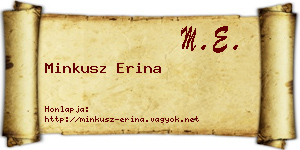 Minkusz Erina névjegykártya